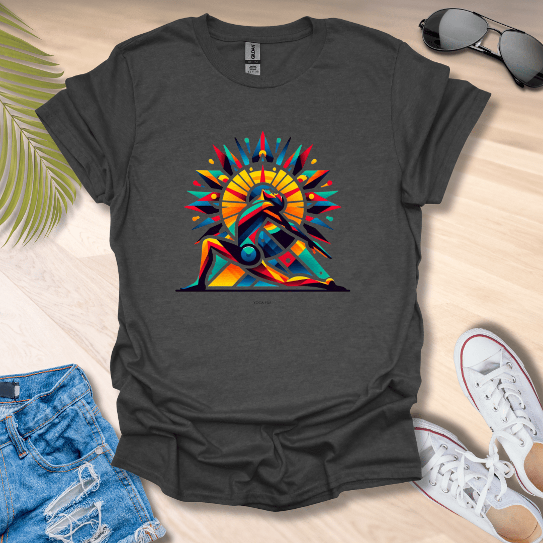 Abstract Salute the Sun Tee Dark Heather / S T-Shirt Yoga Era