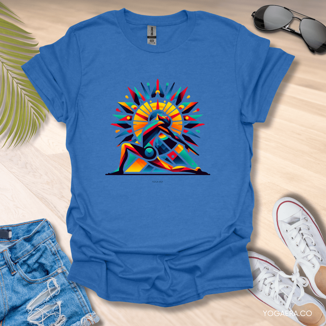 Abstract Salute the Sun Tee Heather Royal / S T-Shirt Yoga Era