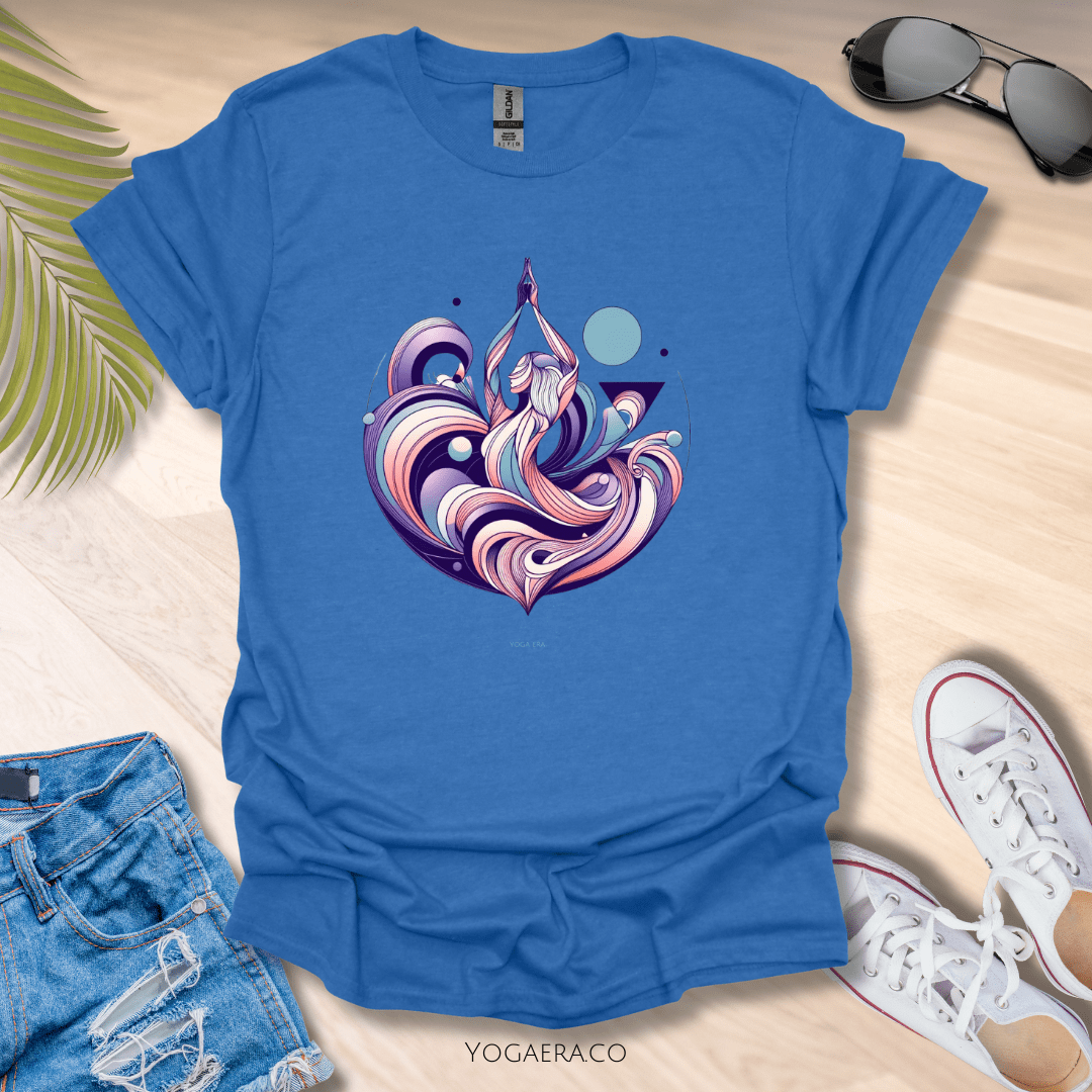 Abstract Yogi Graphic Art Tee Heather Royal / S T-Shirt Yoga Era