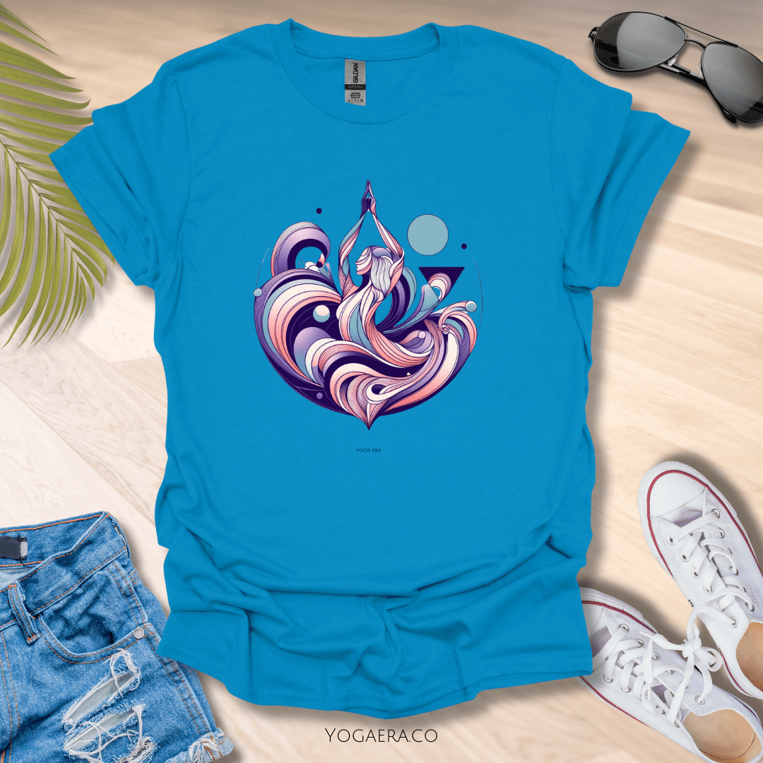 Abstract Yogi Graphic Art Tee Sapphire / S T-Shirt Yoga Era