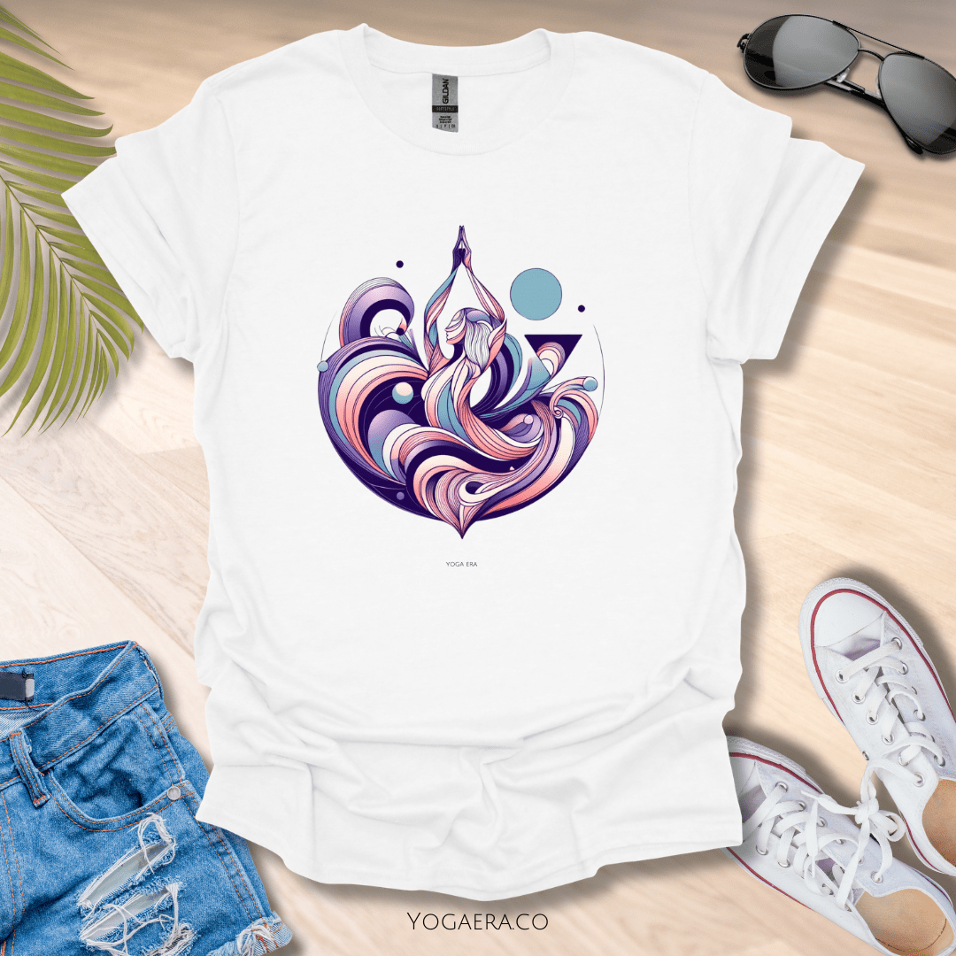 Abstract Yogi Graphic Art Tee White / S T-Shirt Yoga Era