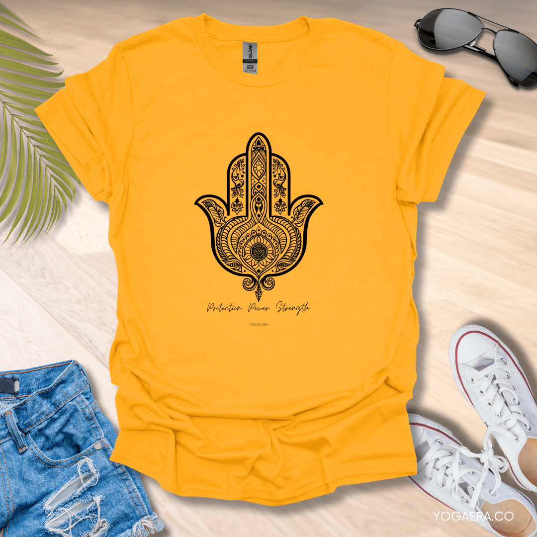 Ahimsa Symbol Tee Gold / S T-Shirt Yoga Era