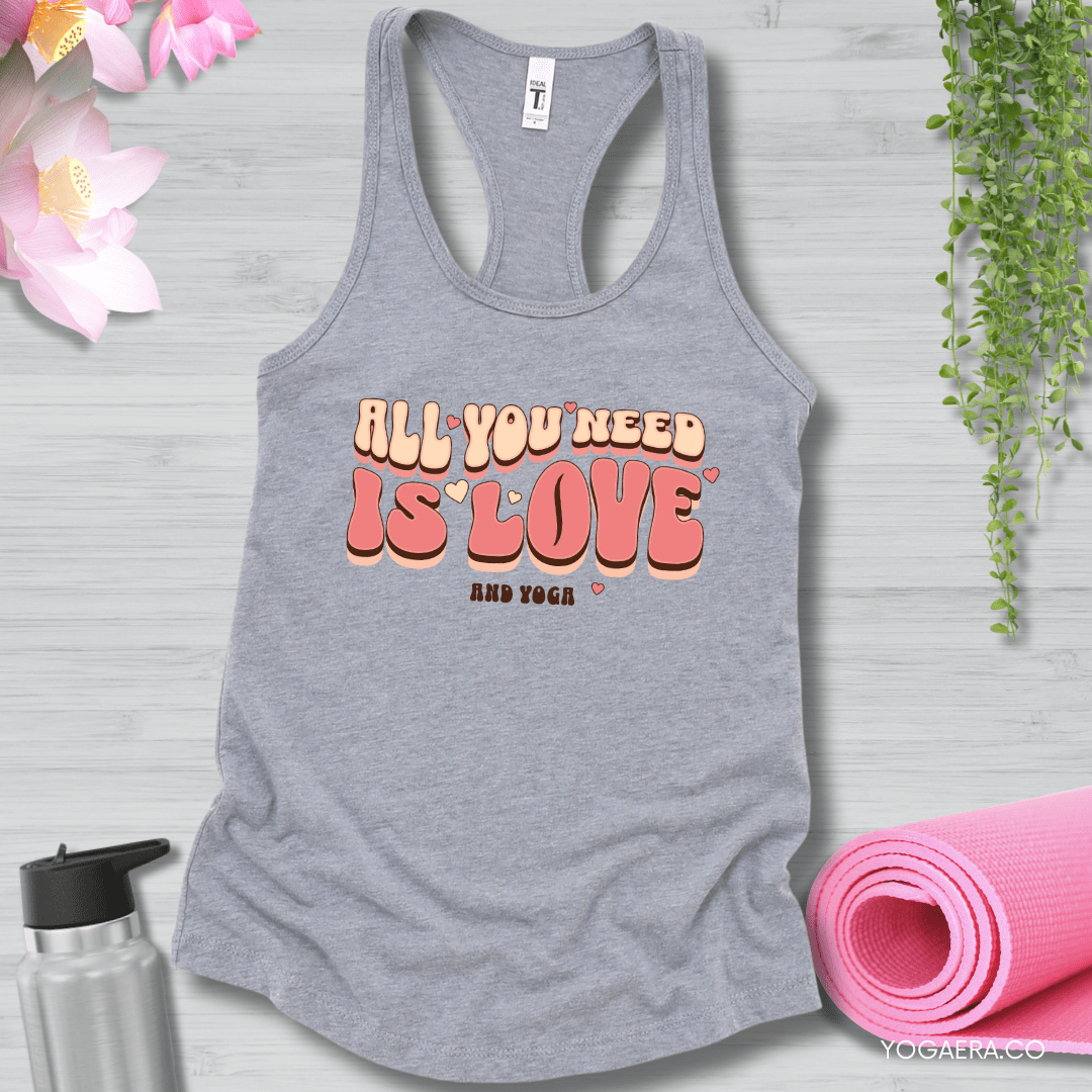 All You Need is Love and Yoga Tank XS / Heather Grey Tank Top Yoga Era