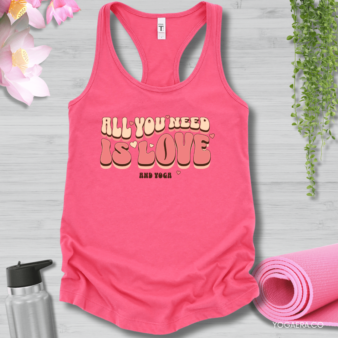 All You Need is Love and Yoga Tank XS / Hot Pink Tank Top Yoga Era