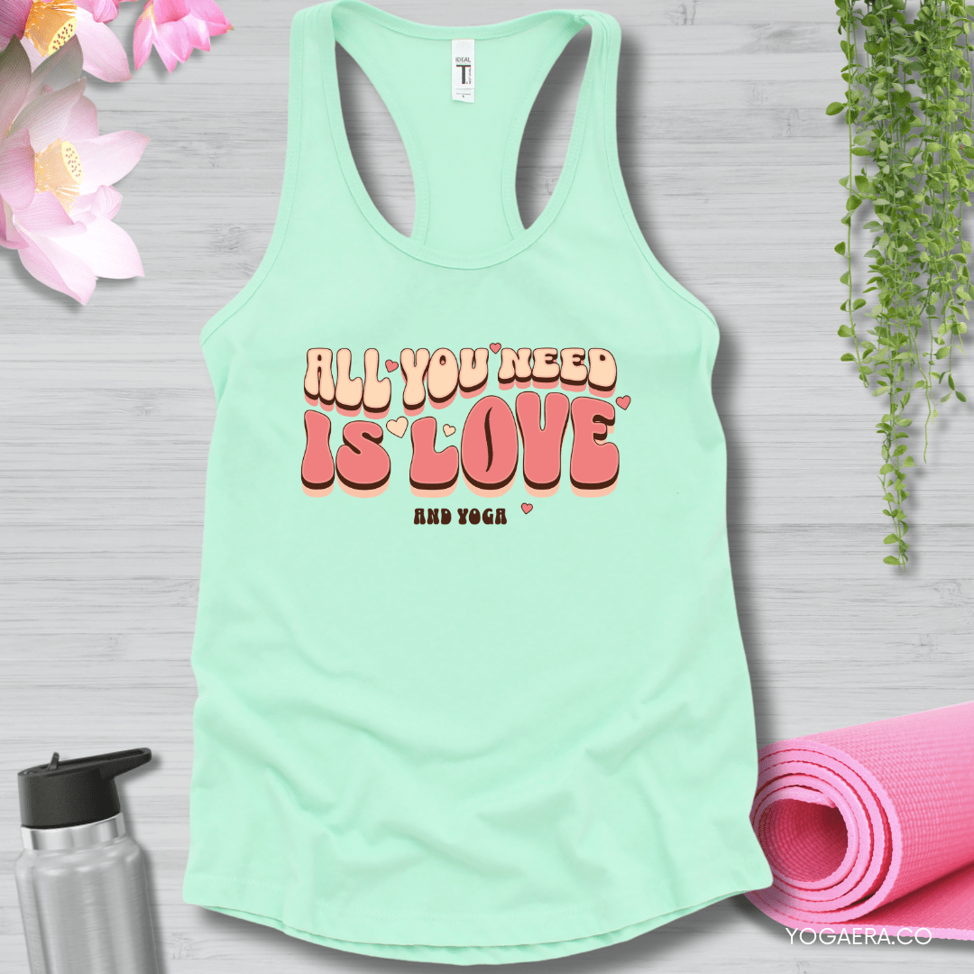 All You Need is Love and Yoga Tank XS / Mint Tank Top Yoga Era