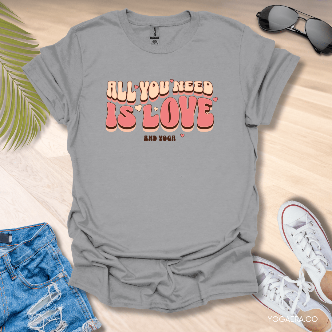 All You Need is Love and Yoga Tee Sport Grey / S T-Shirt Yoga Era