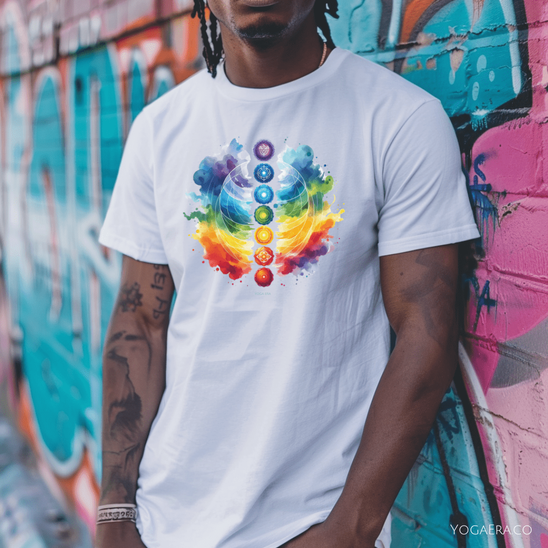 Artistic Watercolor Chakra Tee T-Shirt Yoga Era
