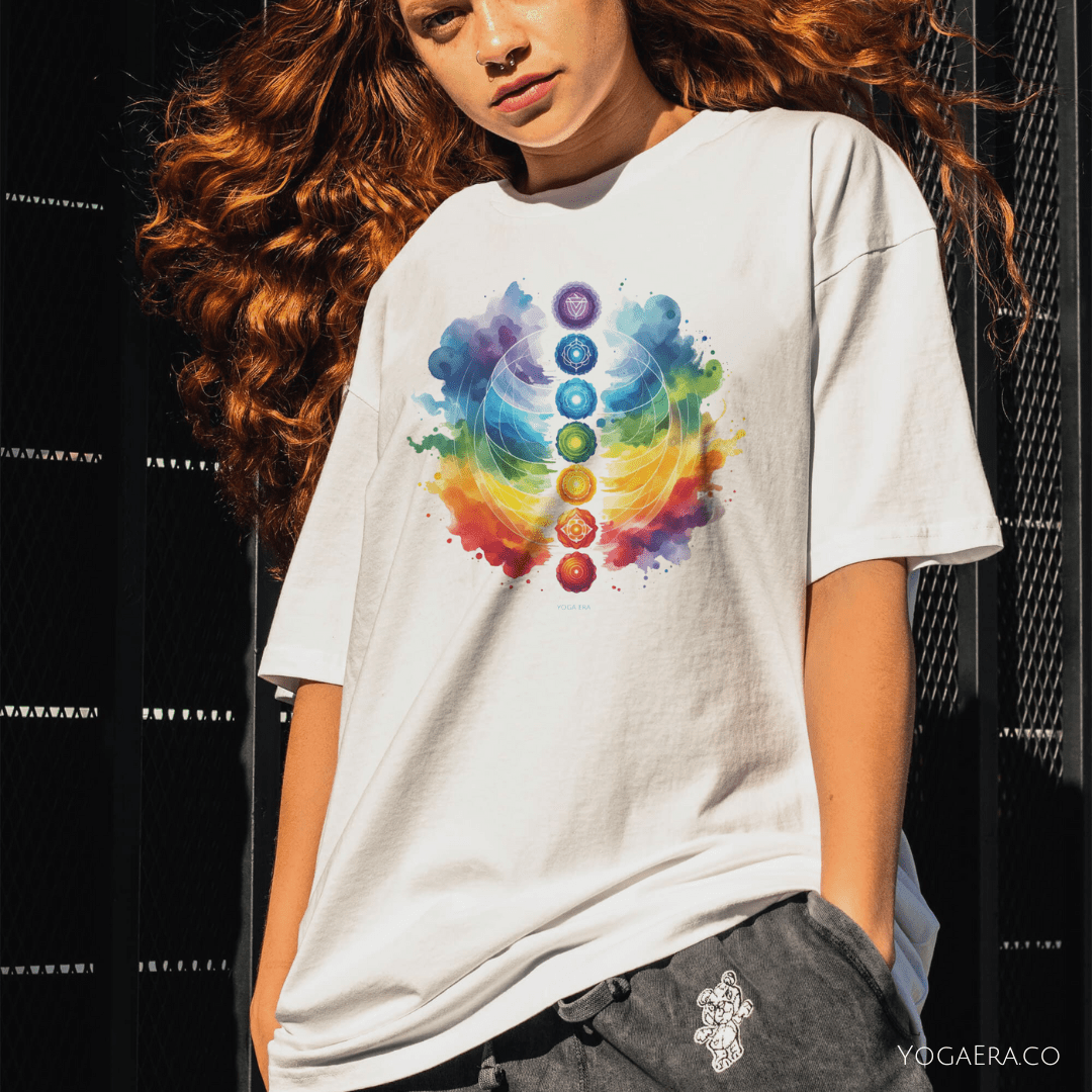 Artistic Watercolor Chakra Tee T-Shirt Yoga Era