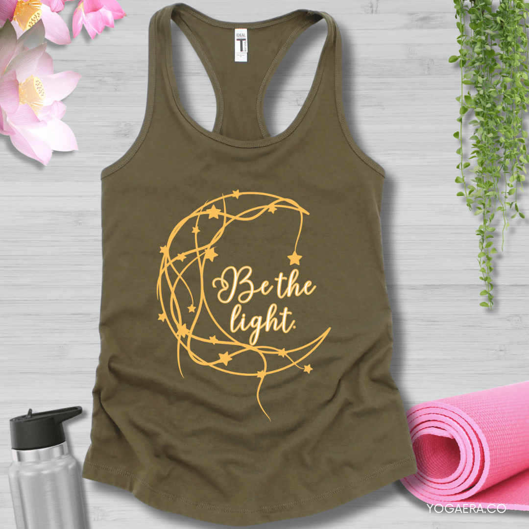 Be The Light Starry Moon Tank XS / Military Green Tank Top Yoga Era