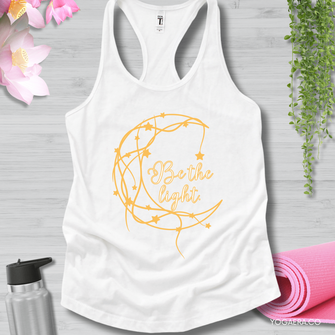 Be The Light Starry Moon Tank XS / White Tank Top Yoga Era