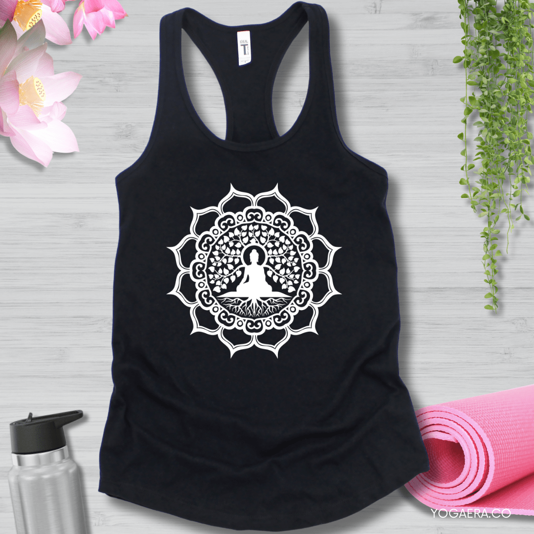 Bodhi Tree Buddha Tank XS / Black Tank Top Yoga Era