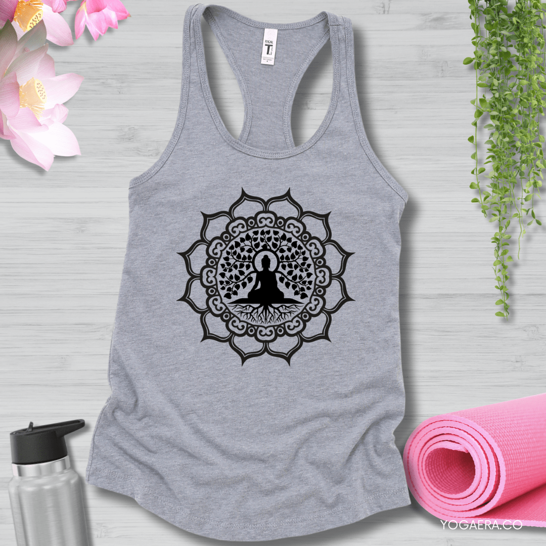 Bodhi Tree Buddha Tank XS / Heather Grey Tank Top Yoga Era