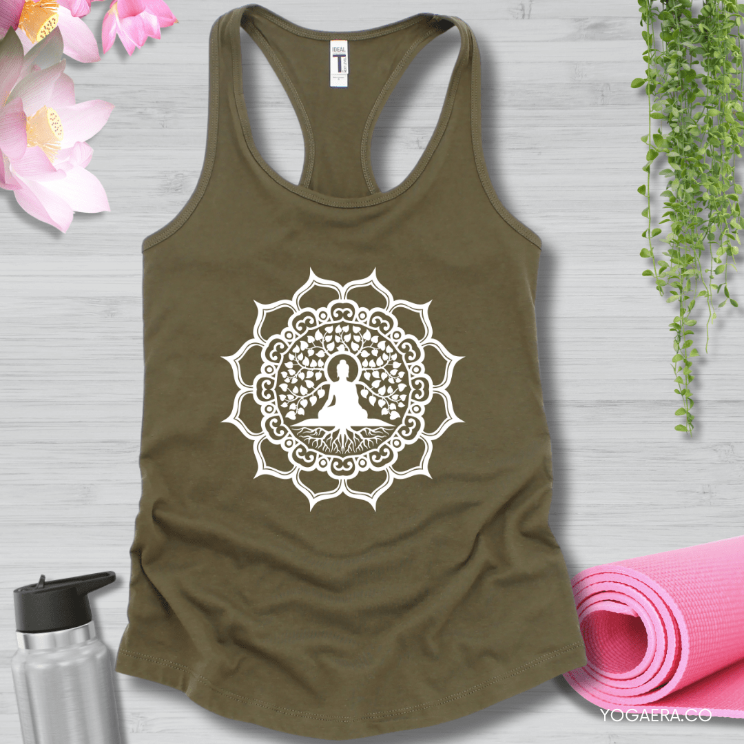 Bodhi Tree Buddha Tank XS / Military Green Tank Top Yoga Era