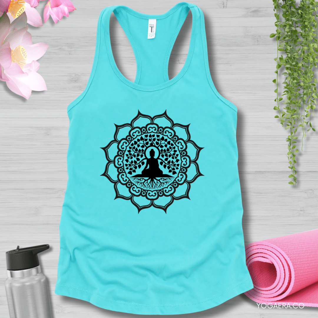 Bodhi Tree Buddha Tank XS / Tahiti Blue Tank Top Yoga Era