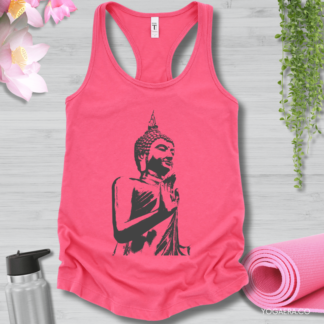 Buddha Statue Tank XS / Solid Hot Pink Tank Top Yoga Era