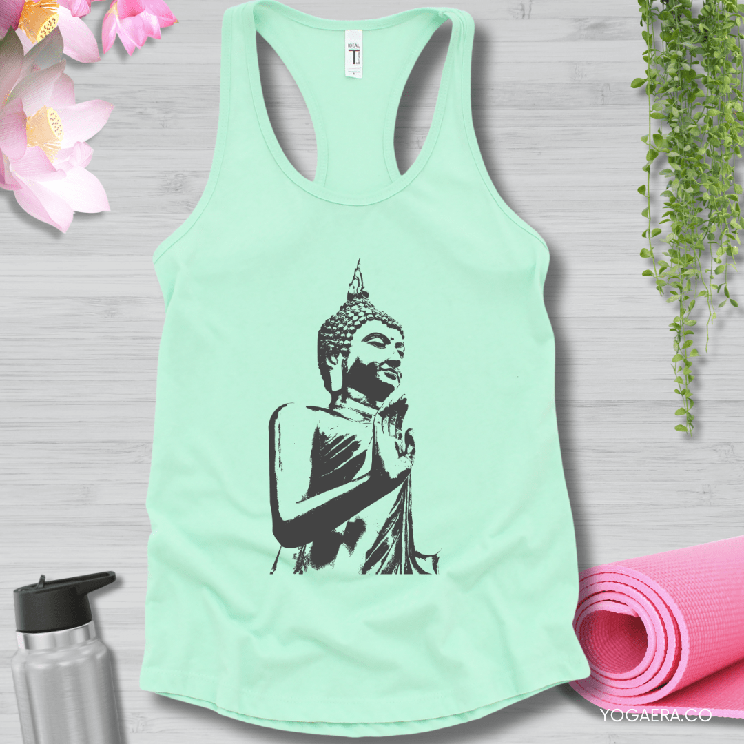 Buddha Statue Tank XS / Solid Mint Tank Top Yoga Era