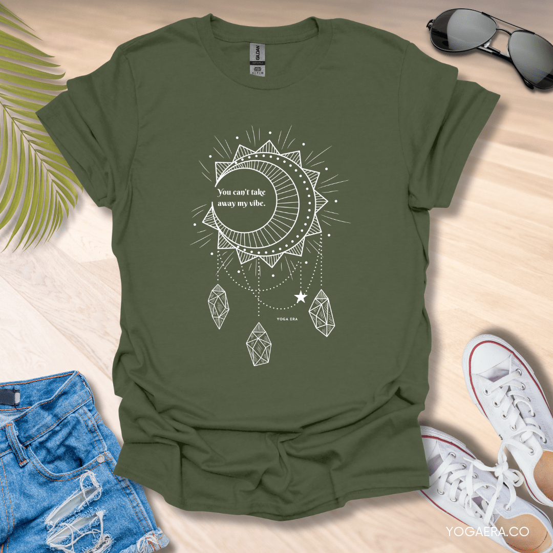 Can't Take My Vibe Dreamcatcher Tee Military Green / S T-Shirt Yoga Era