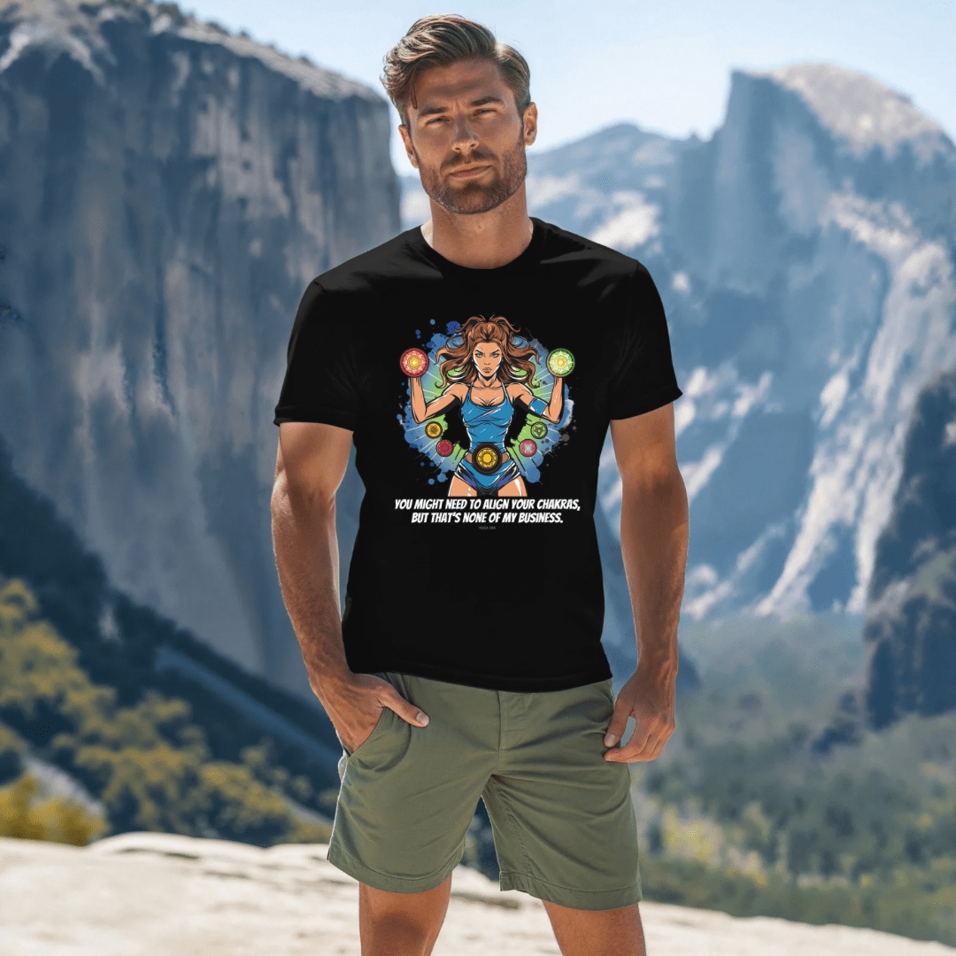 Chakra Superhero Yogi Tee • You Might Need to Align Your Chakras but That's None of My Business T-Shirt Yoga Era