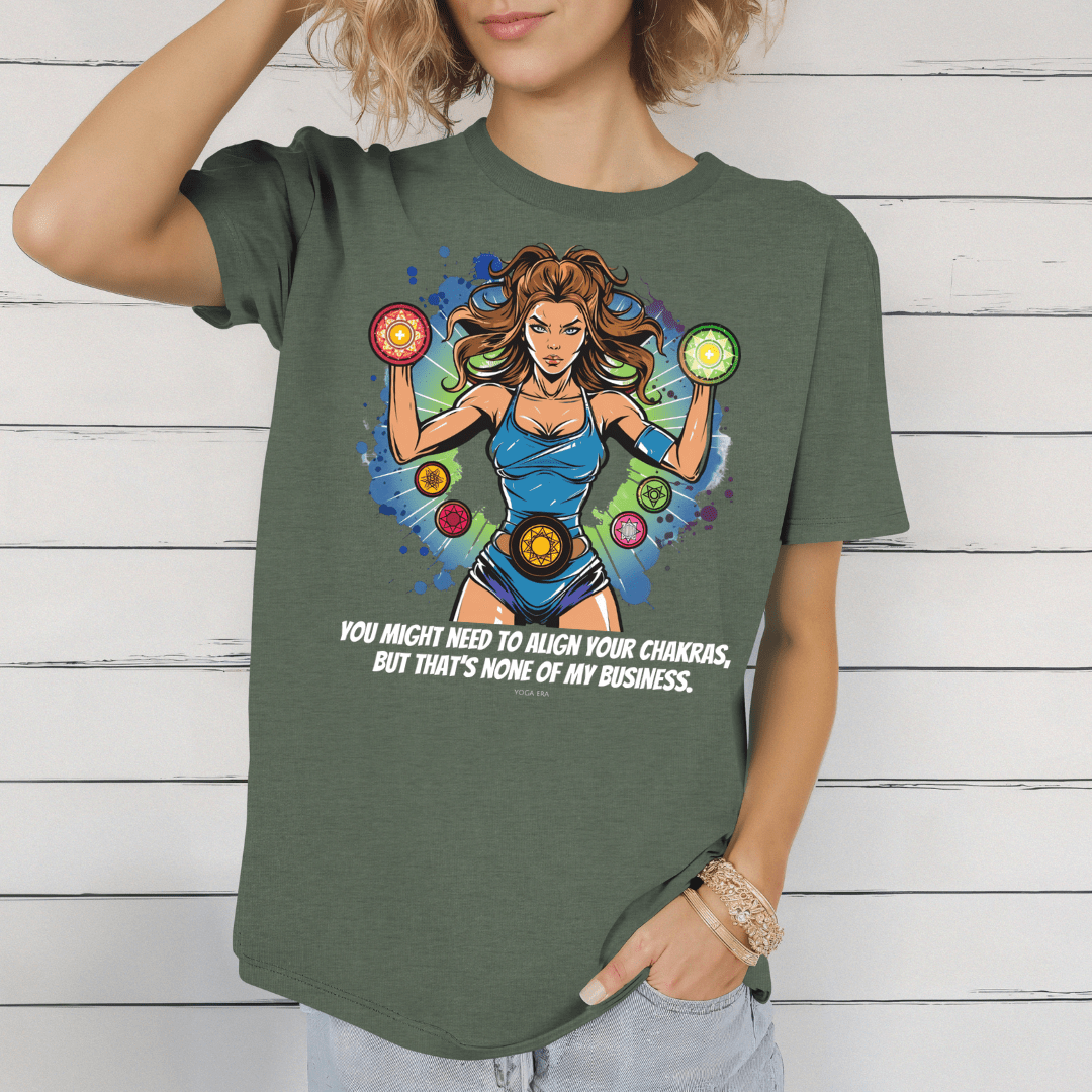 Chakra Superhero Yogi Tee • You Might Need to Align Your Chakras but That's None of My Business T-Shirt Yoga Era