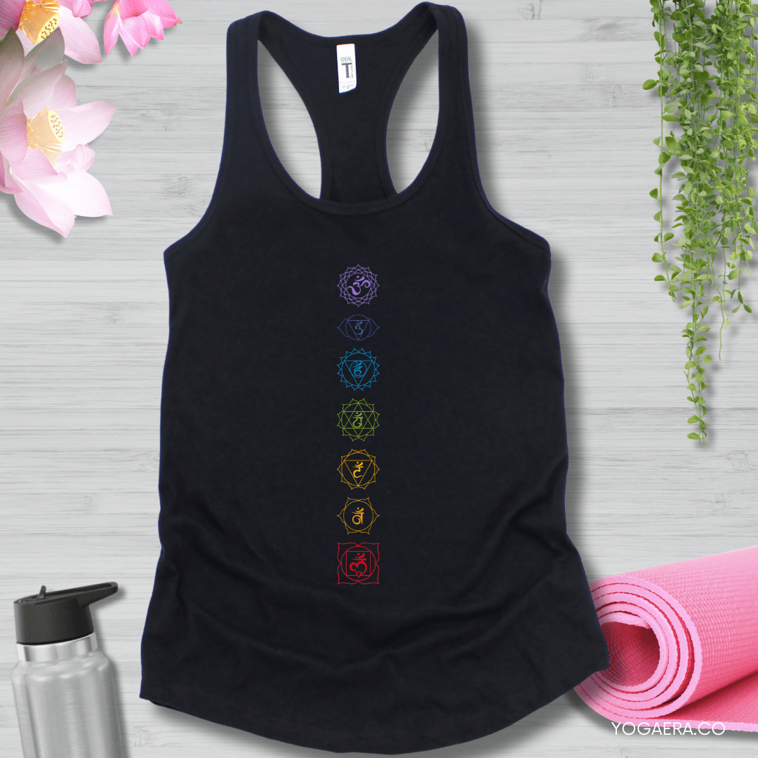 Chakras Tank XS / Black Tank Top Yoga Era