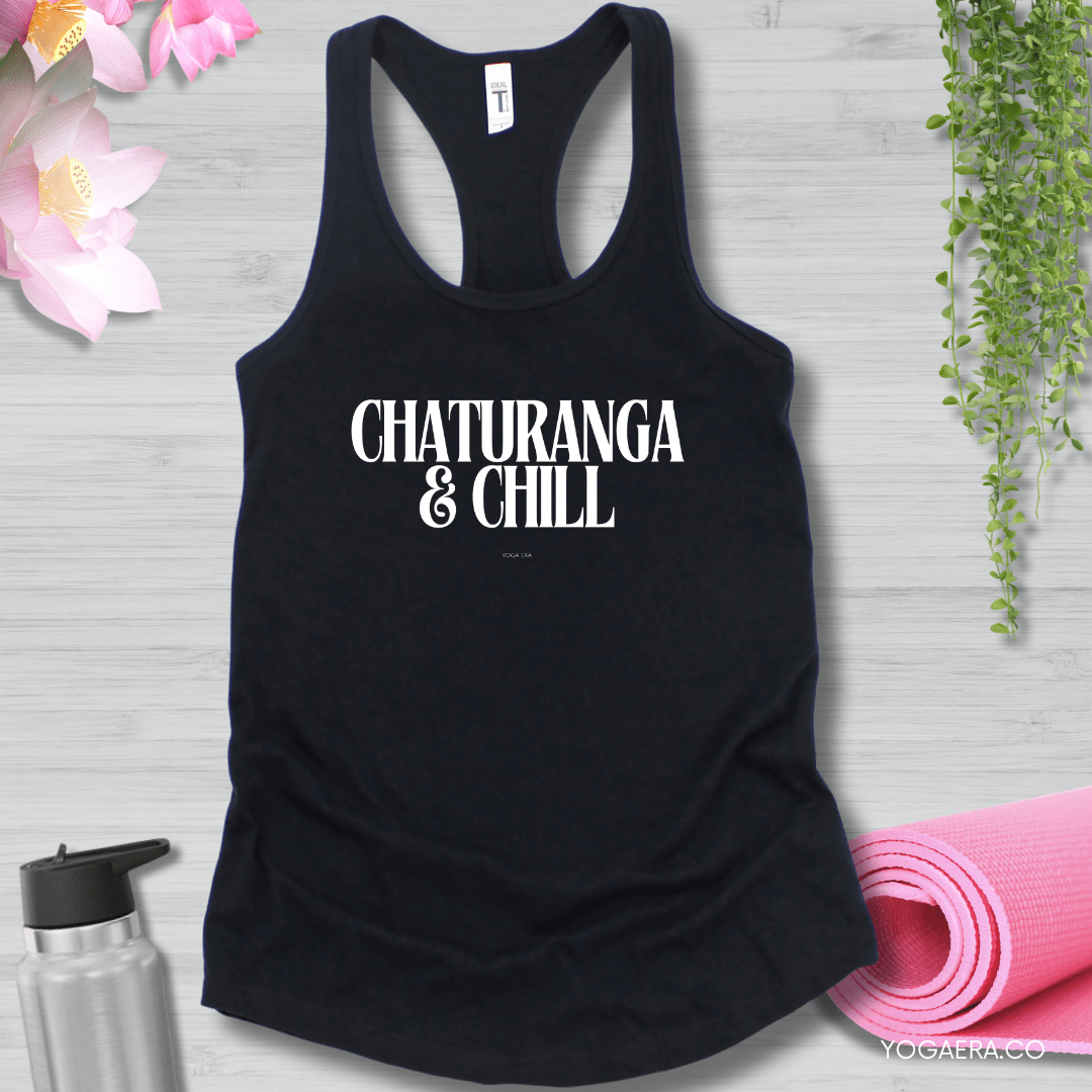 Chaturanga & Chill Tank XS / Black Tank Top Yoga Era