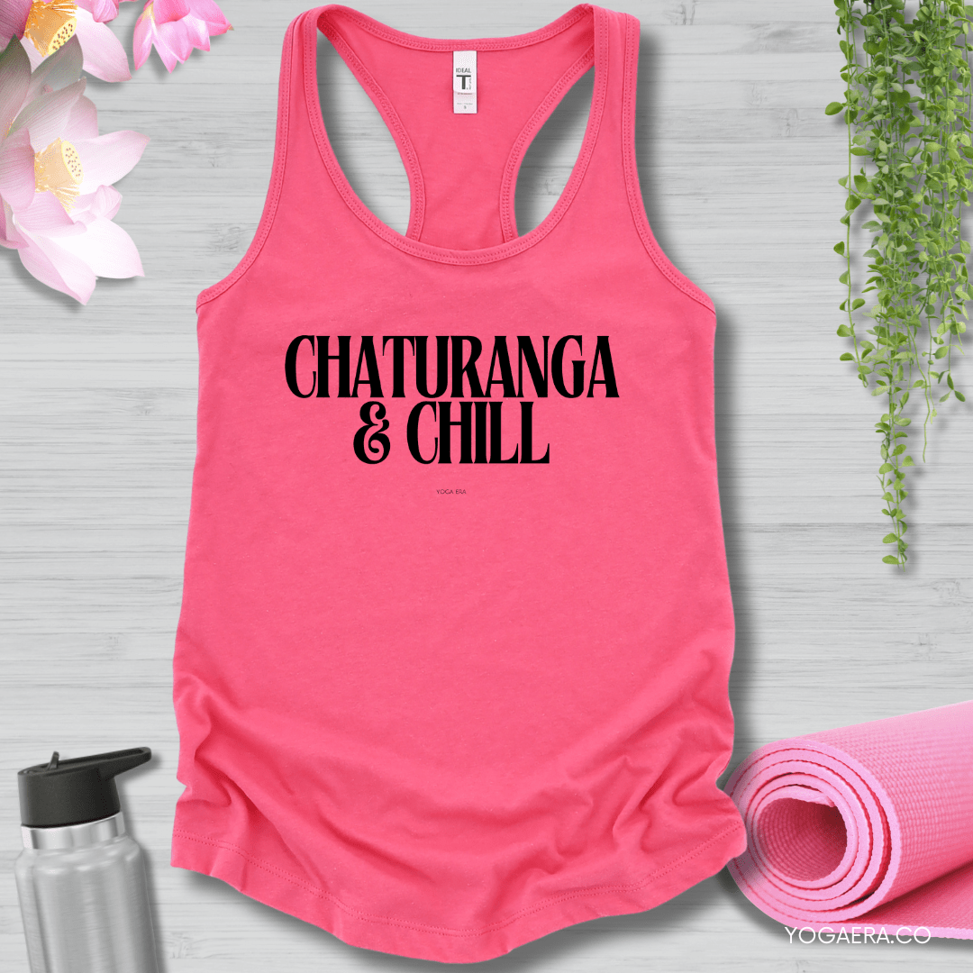 Chaturanga & Chill Tank XS / Hot Pink Tank Top Yoga Era