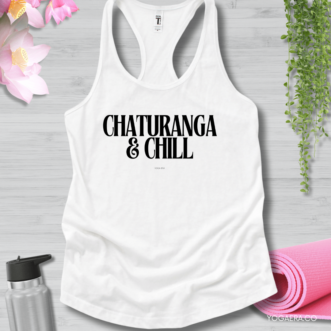 Chaturanga & Chill Tank XS / White Tank Top Yoga Era
