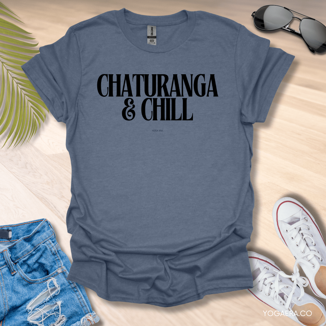 Chaturanga & Chill Tee Heather Indigo / S T-Shirt Yoga Era