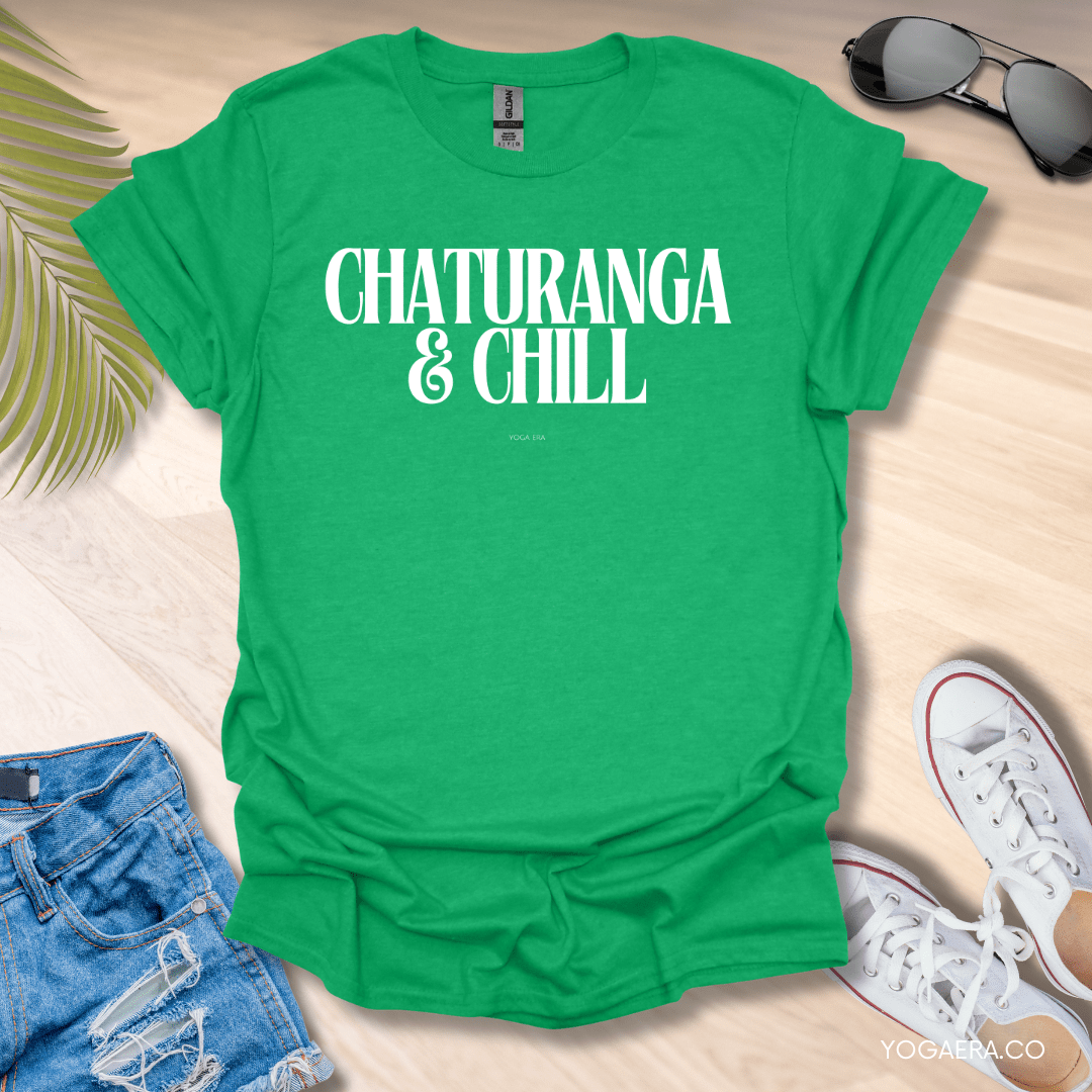 Chaturanga & Chill Tee Heather Irish Green / S T-Shirt Yoga Era