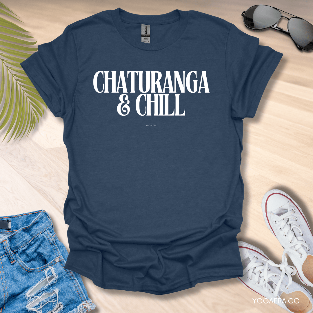Chaturanga & Chill Tee Heather Navy / S T-Shirt Yoga Era