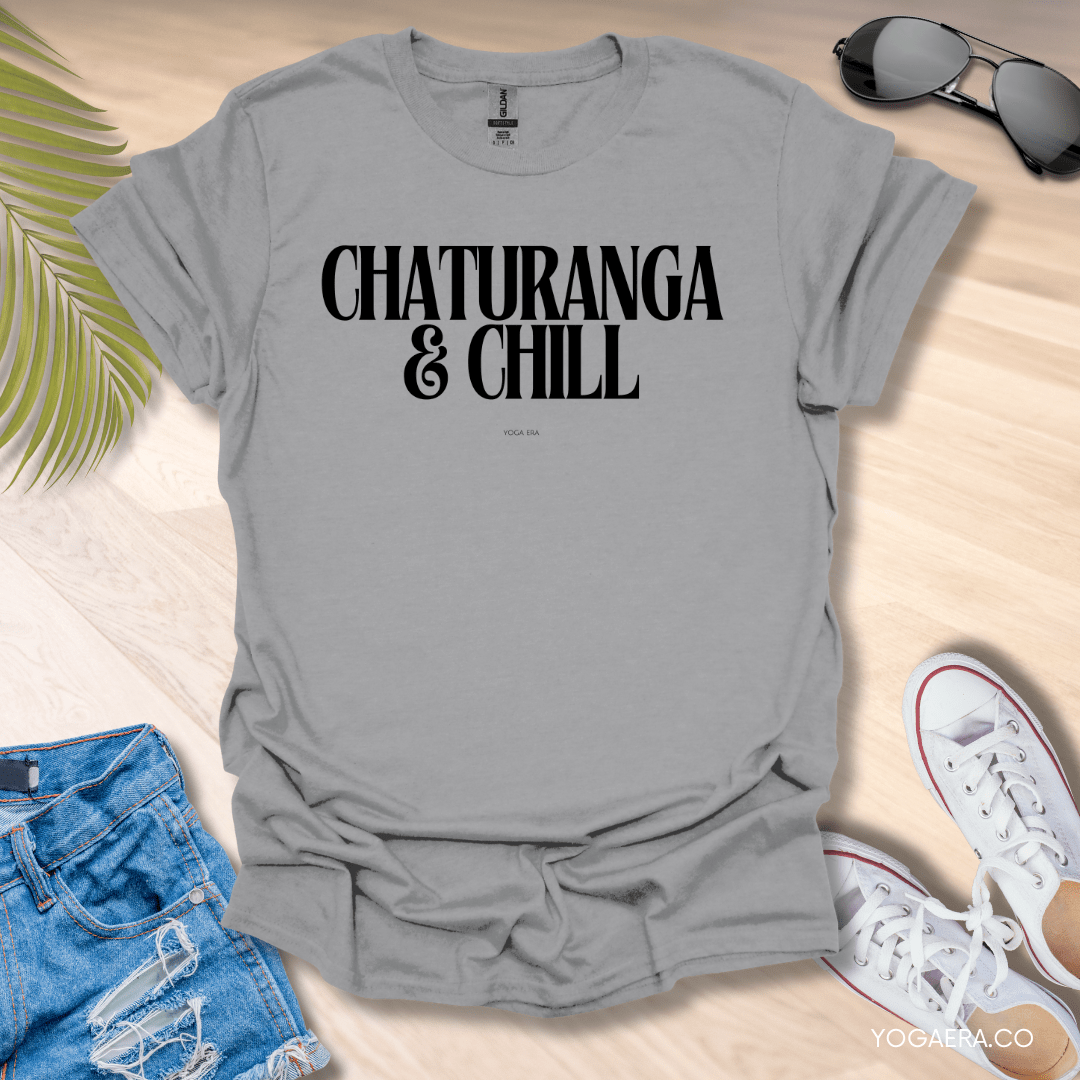 Chaturanga & Chill Tee Sport Grey / S T-Shirt Yoga Era