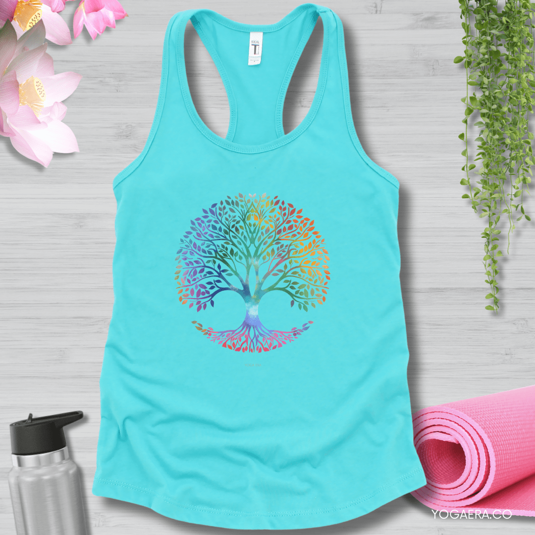 Colorful Gradient Tree of Life Tank Tank Top Yoga Era
