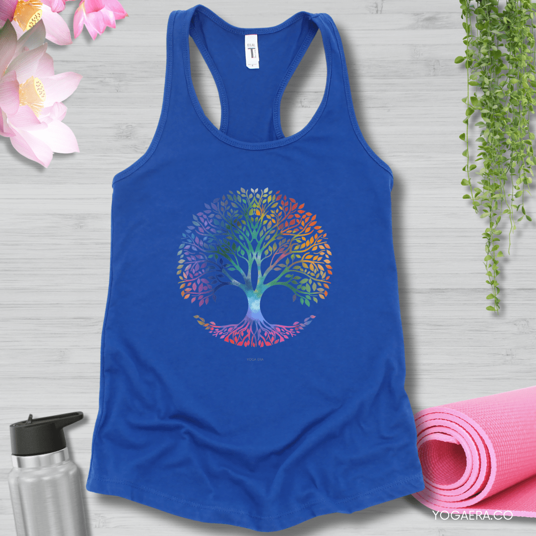 Colorful Gradient Tree of Life Tank XS / Royal Tank Top Yoga Era