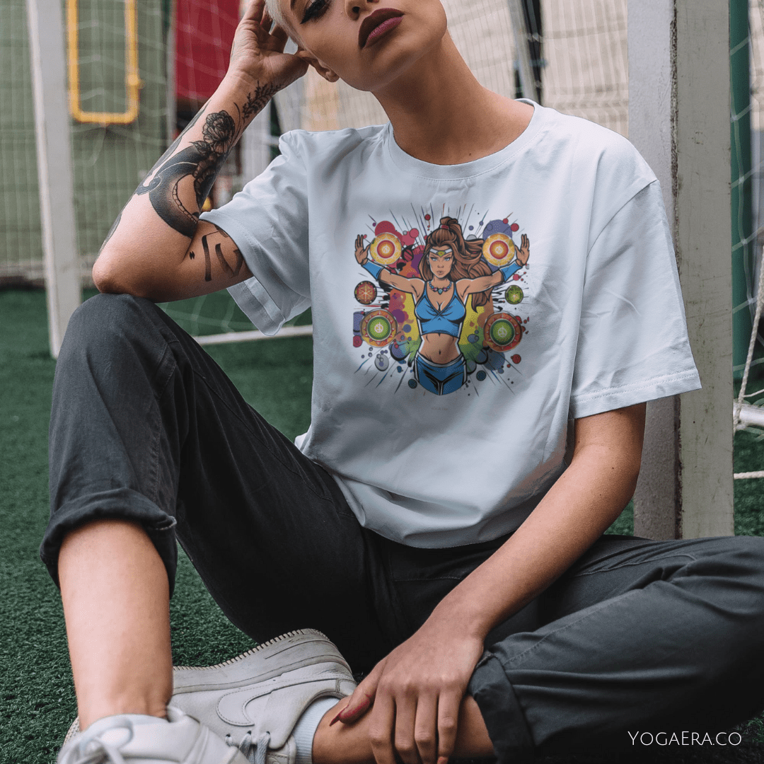 Comic Book Art Chakra Superpower Tee T-Shirt Yoga Era