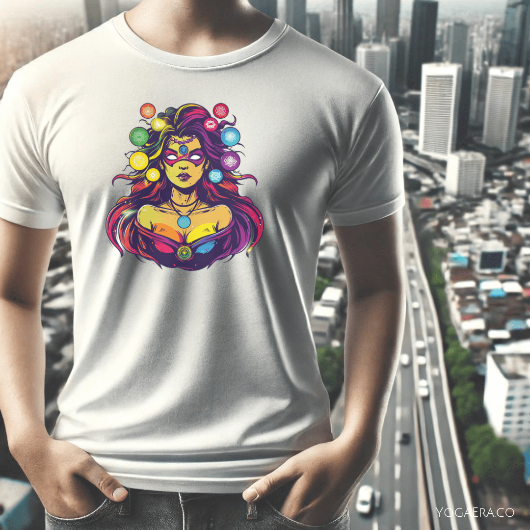 Comic Book Chakra Goddess Superhero Tee T-Shirt Yoga Era