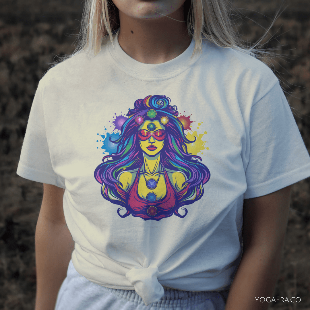 Comic Book Meditating Superhero Tee T-Shirt Yoga Era