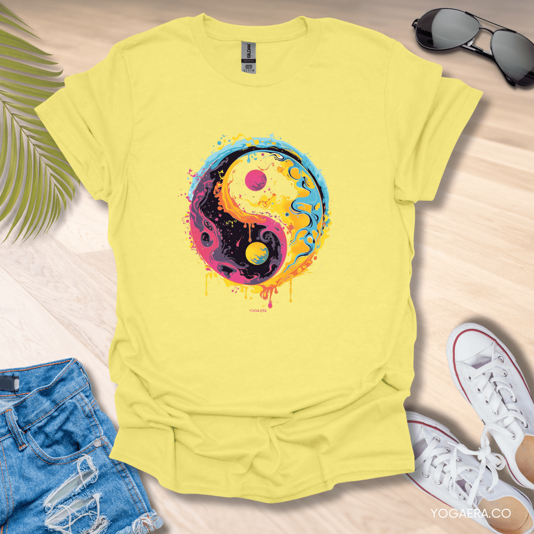 Cosmic Yin Yang Splash Tee Cornsilk / S T-Shirt Yoga Era