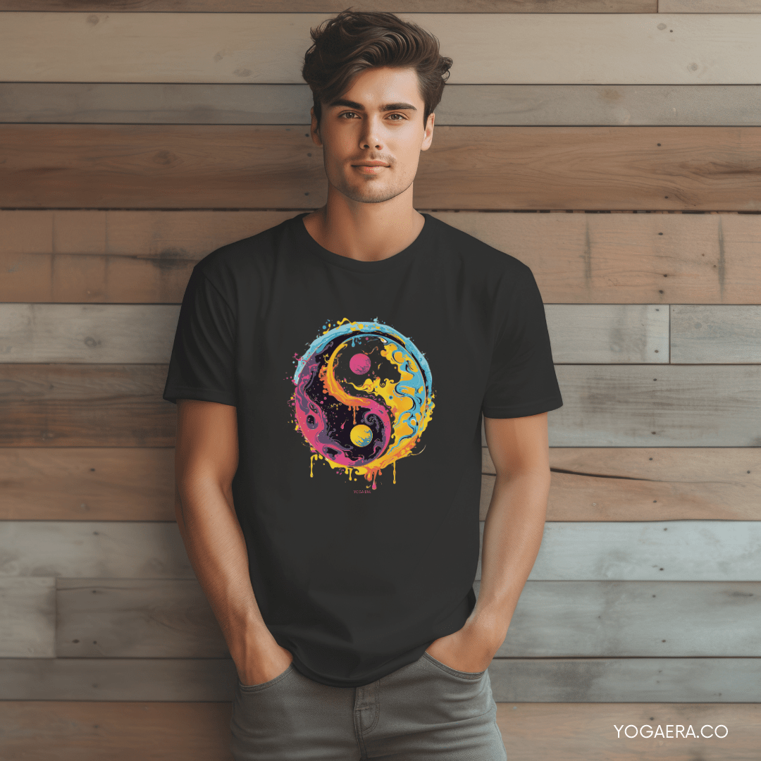 Cosmic Yin Yang Splash Tee T-Shirt Yoga Era
