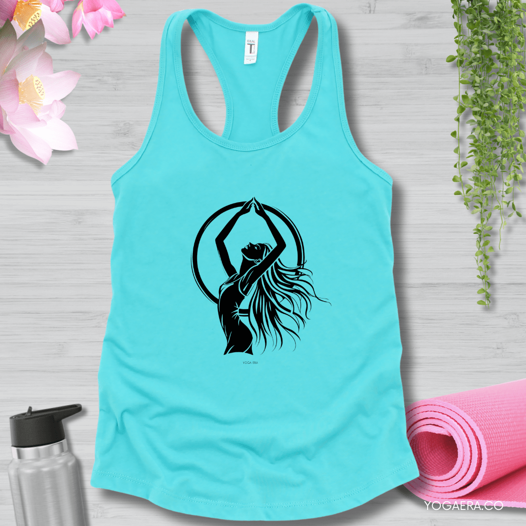 Divine Feminine Yogi Silhouette Tank XS / Tahiti Blue Tank Top Yoga Era