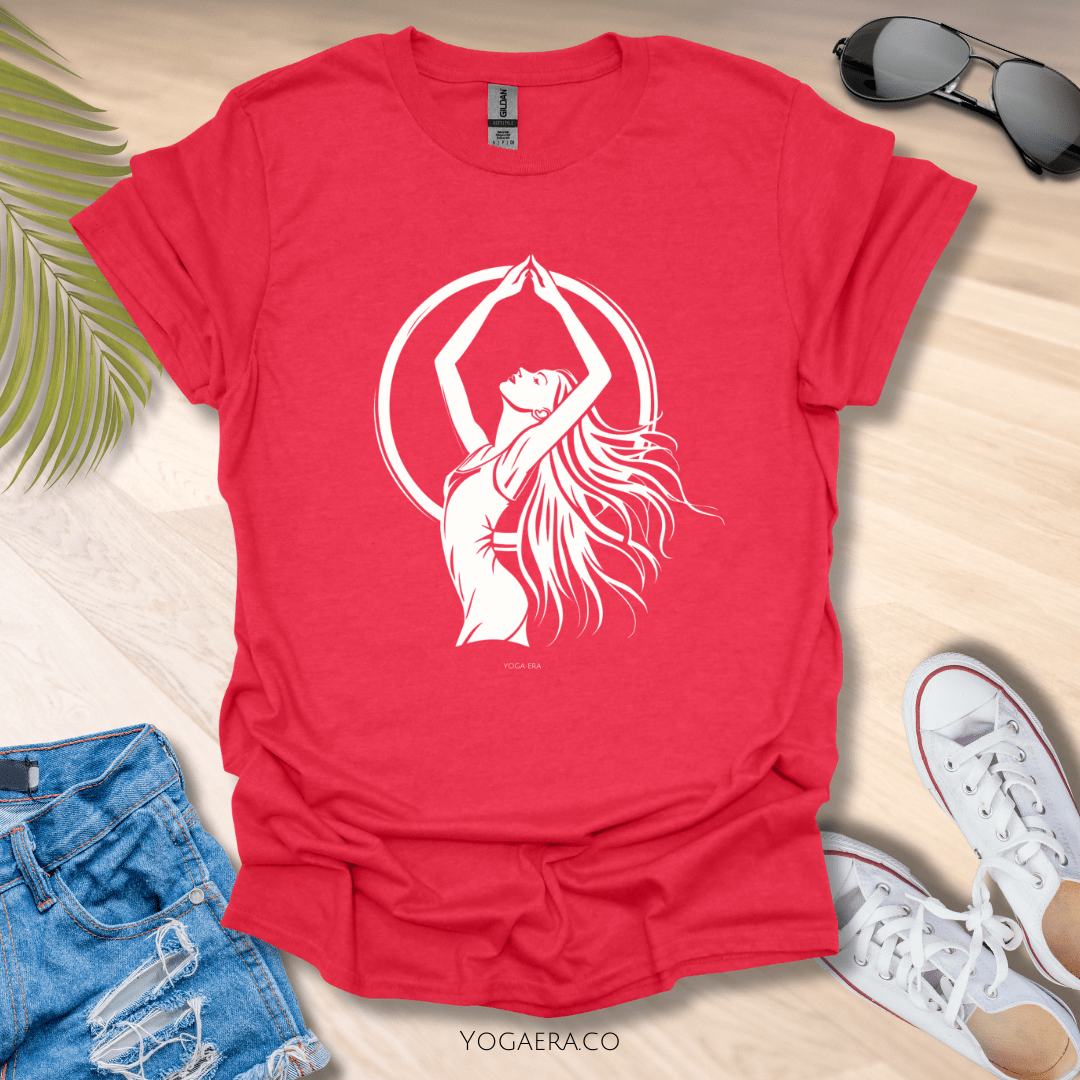 Divine Feminine Yogi Silhouette Tee Heather Red / S T-Shirt Yoga Era