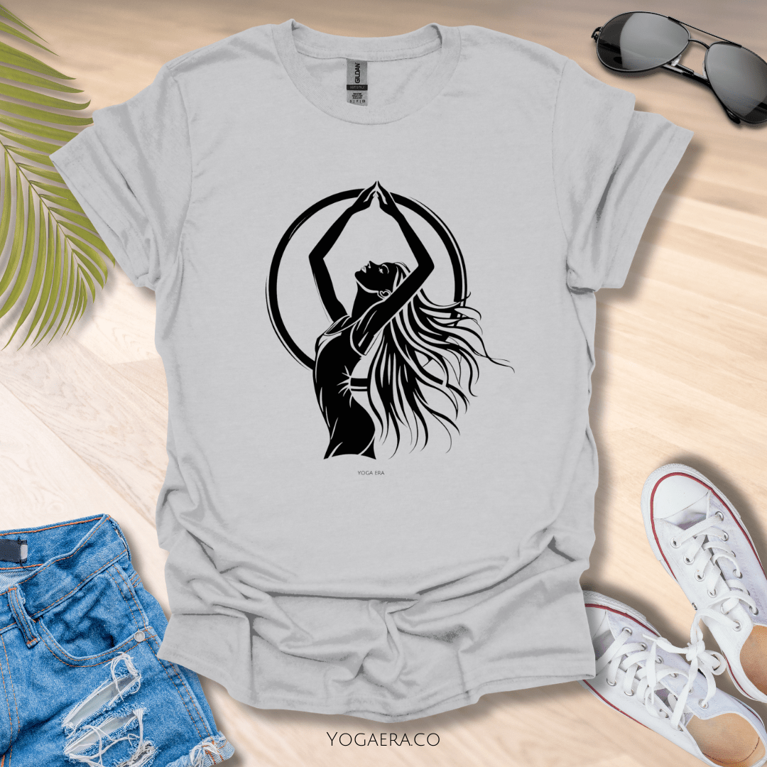 Divine Feminine Yogi Silhouette Tee Ice Grey / S T-Shirt Yoga Era