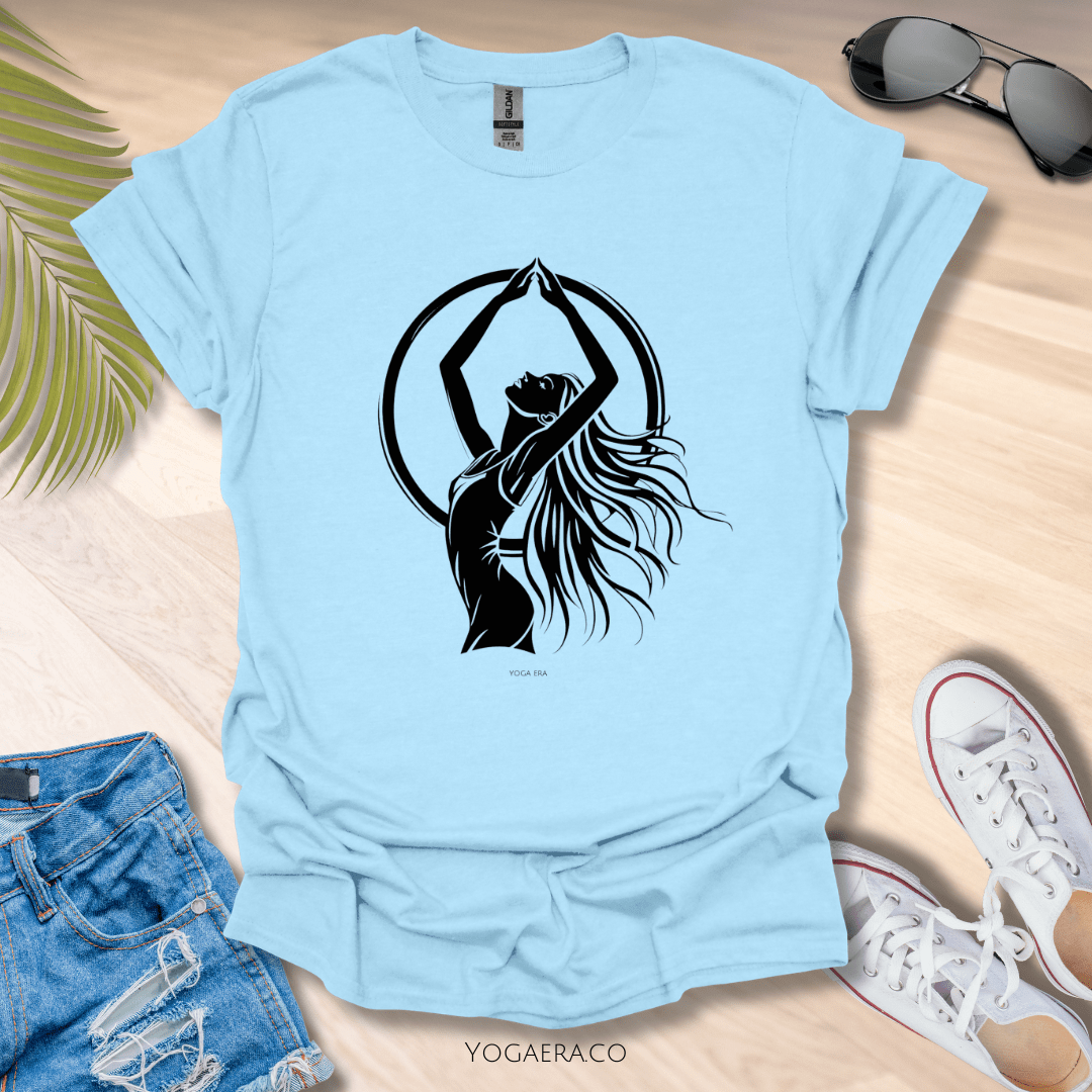Divine Feminine Yogi Silhouette Tee Light Blue / S T-Shirt Yoga Era