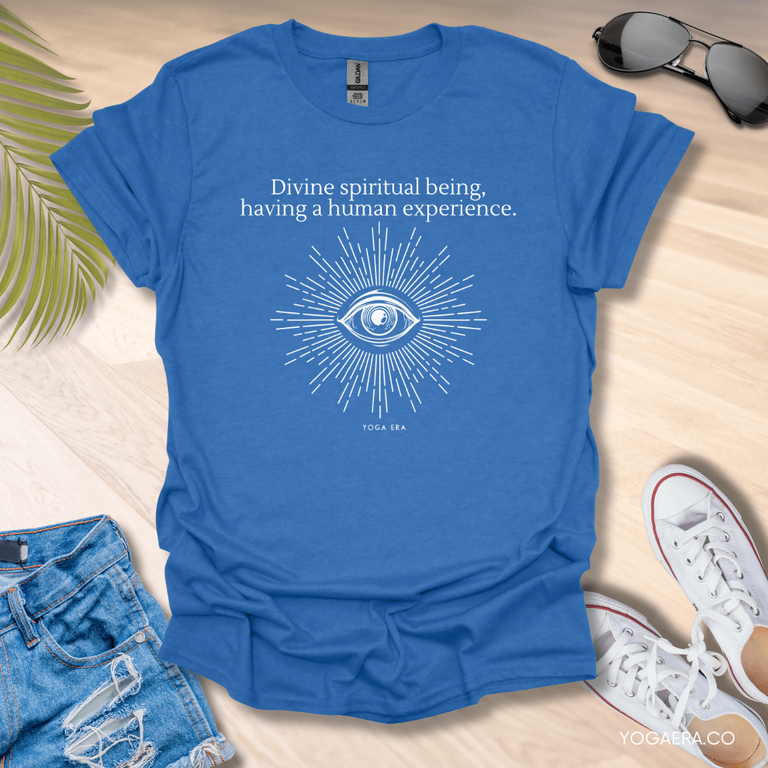 Divine Spiritual Being Tee Heather Royal / S T-Shirt Yoga Era