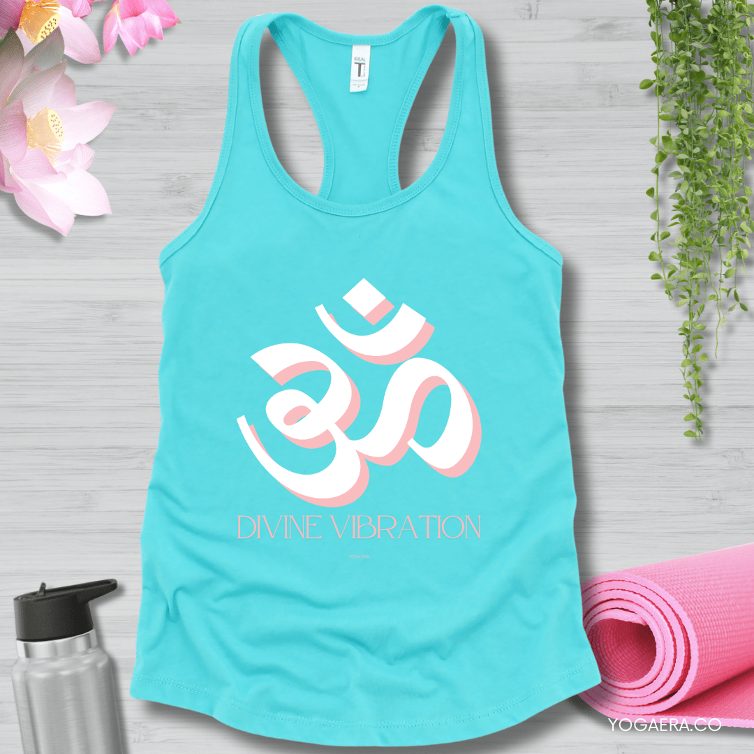 Divine Vibration Om Symbol Tank XS / Tahiti Blue Tank Top Yoga Era