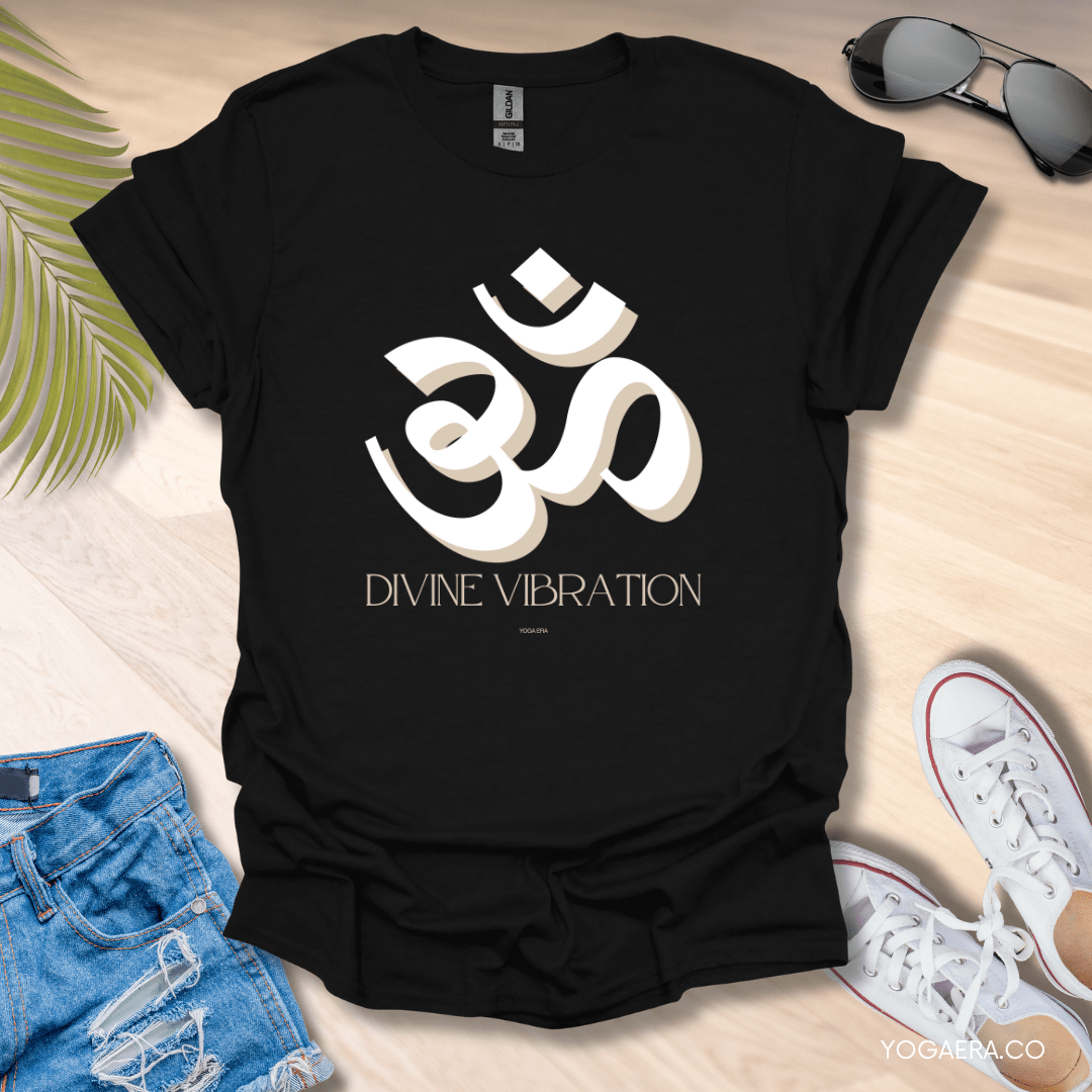 Divine Vibration Om Symbol Tee Black / S T-Shirt Yoga Era