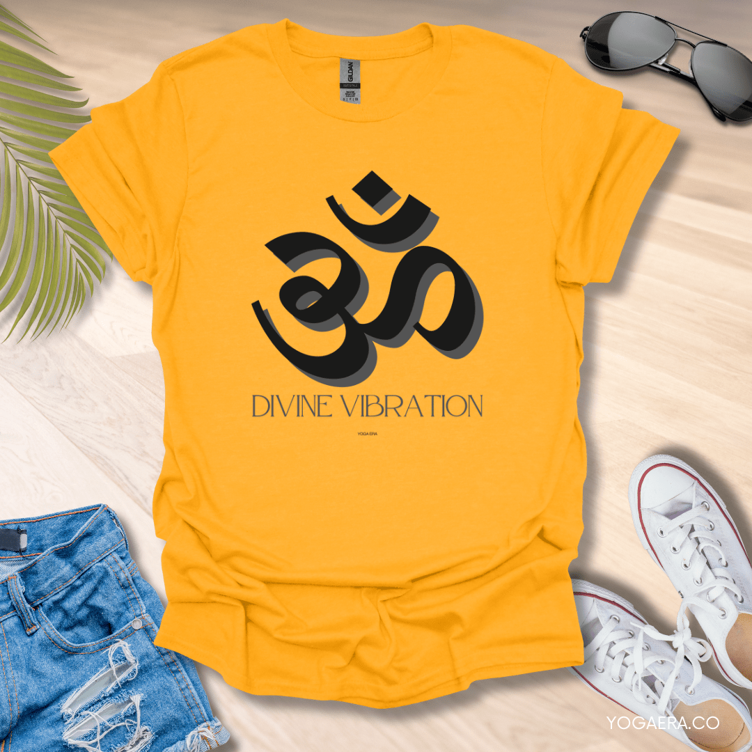 Divine Vibration Om Symbol Tee Gold / S T-Shirt Yoga Era