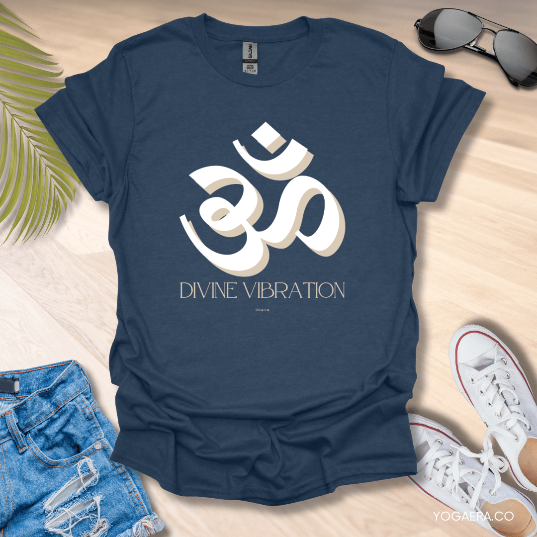 Divine Vibration Om Symbol Tee Heather Navy / S T-Shirt Yoga Era