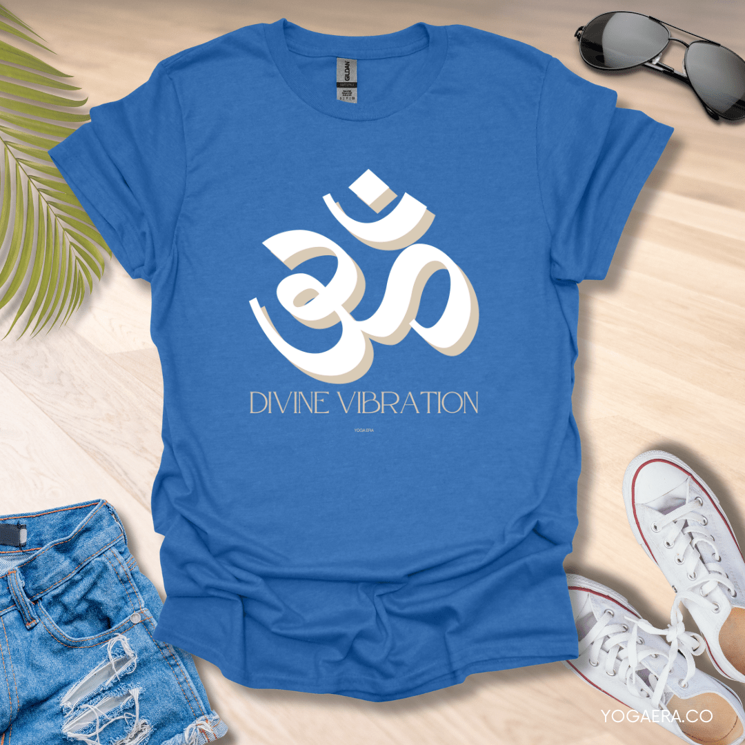 Divine Vibration Om Symbol Tee Heather Royal / S T-Shirt Yoga Era