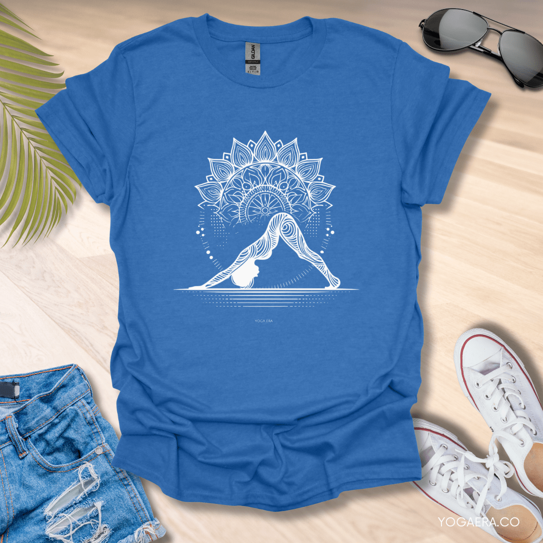 Downward Dog Yogi Mandala Tee Heather Royal / S T-Shirt Yoga Era