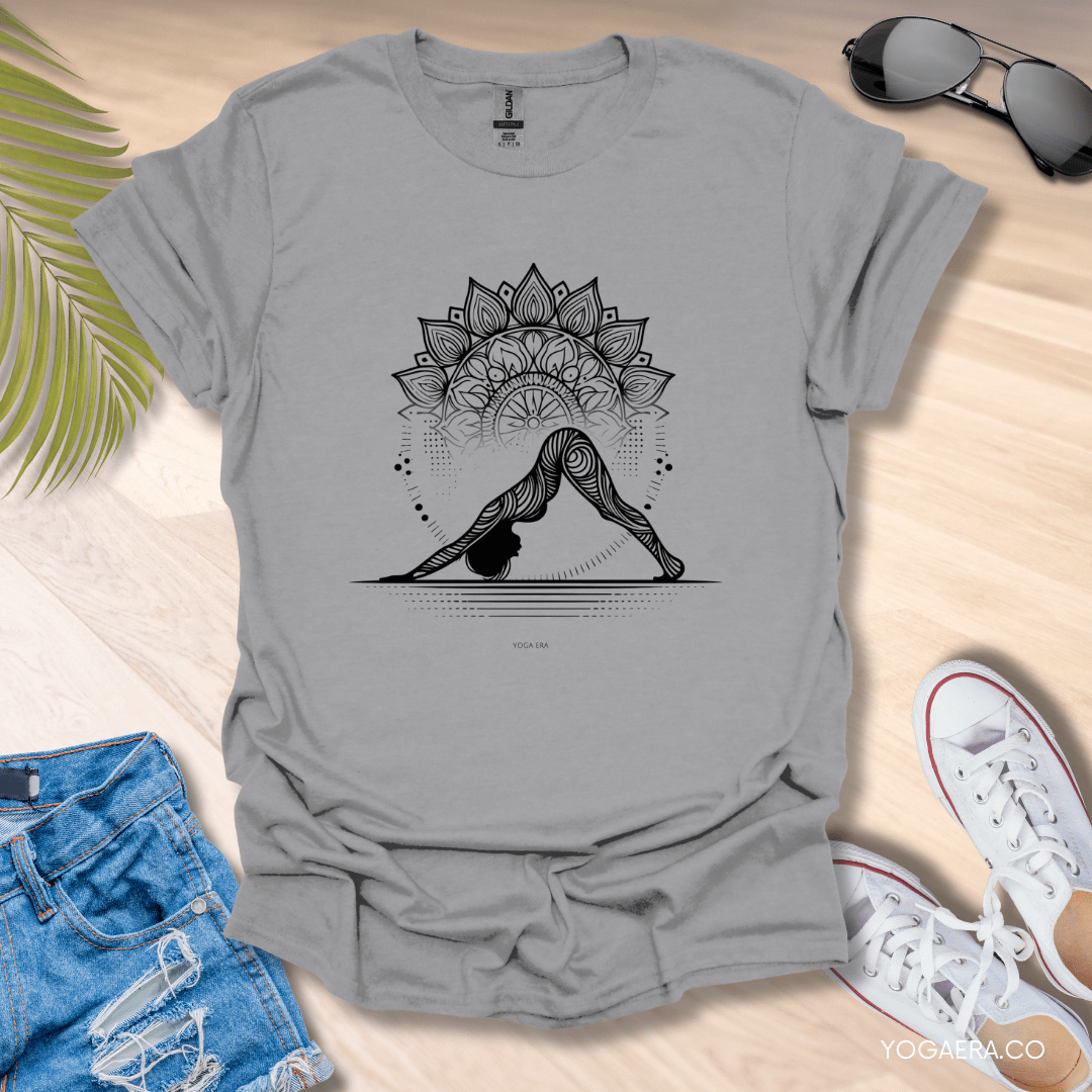 Downward Dog Yogi Mandala Tee Sport Grey / S T-Shirt Yoga Era